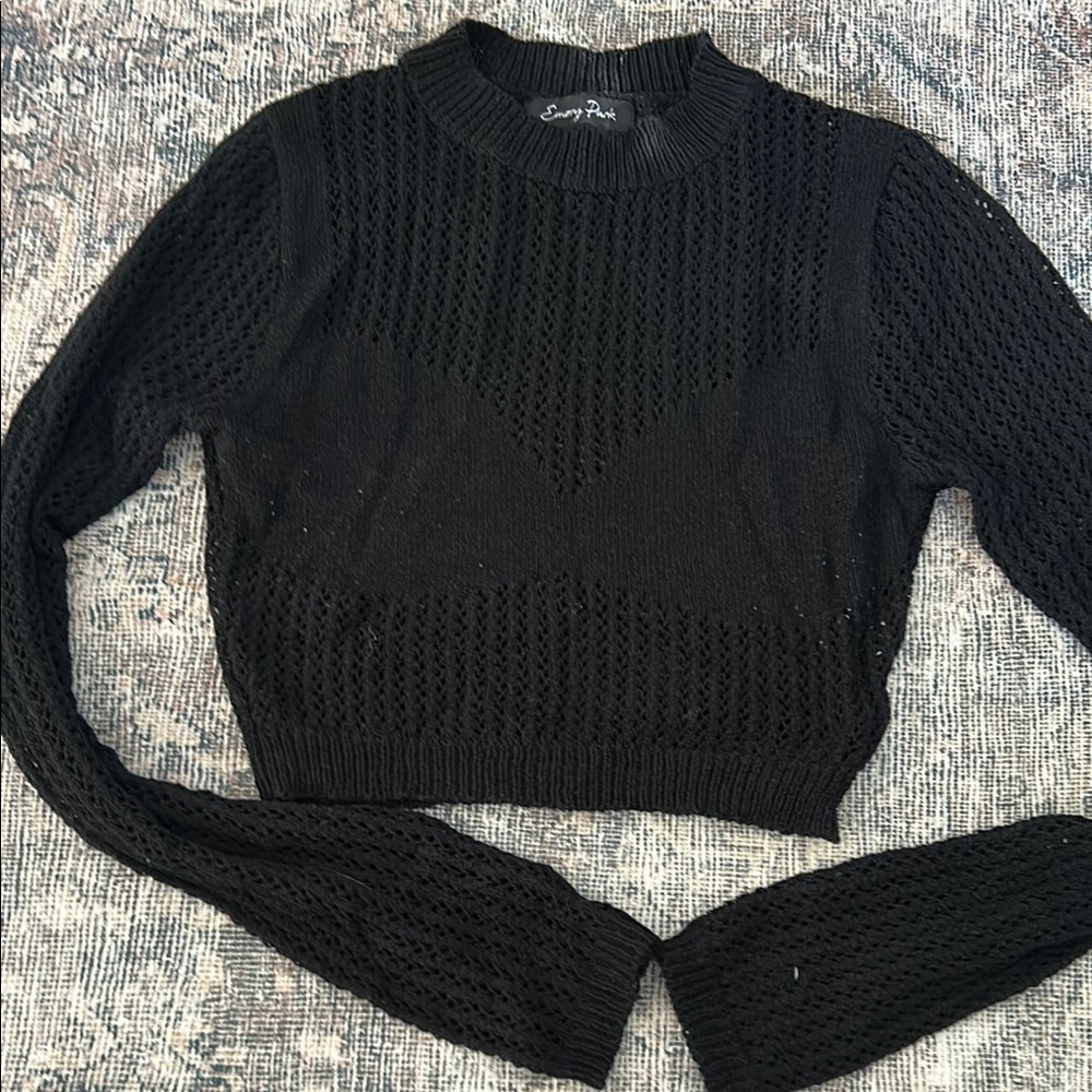 Cozy Point Black Knit Sweater